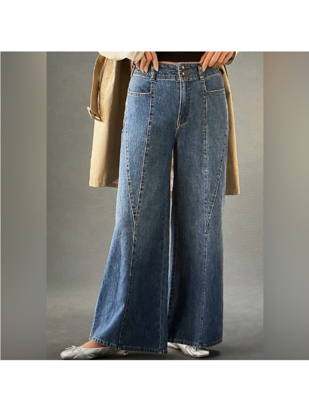 Anthropologie Pilcro Seamed High Rise Wide Leg Jeans Sz 26